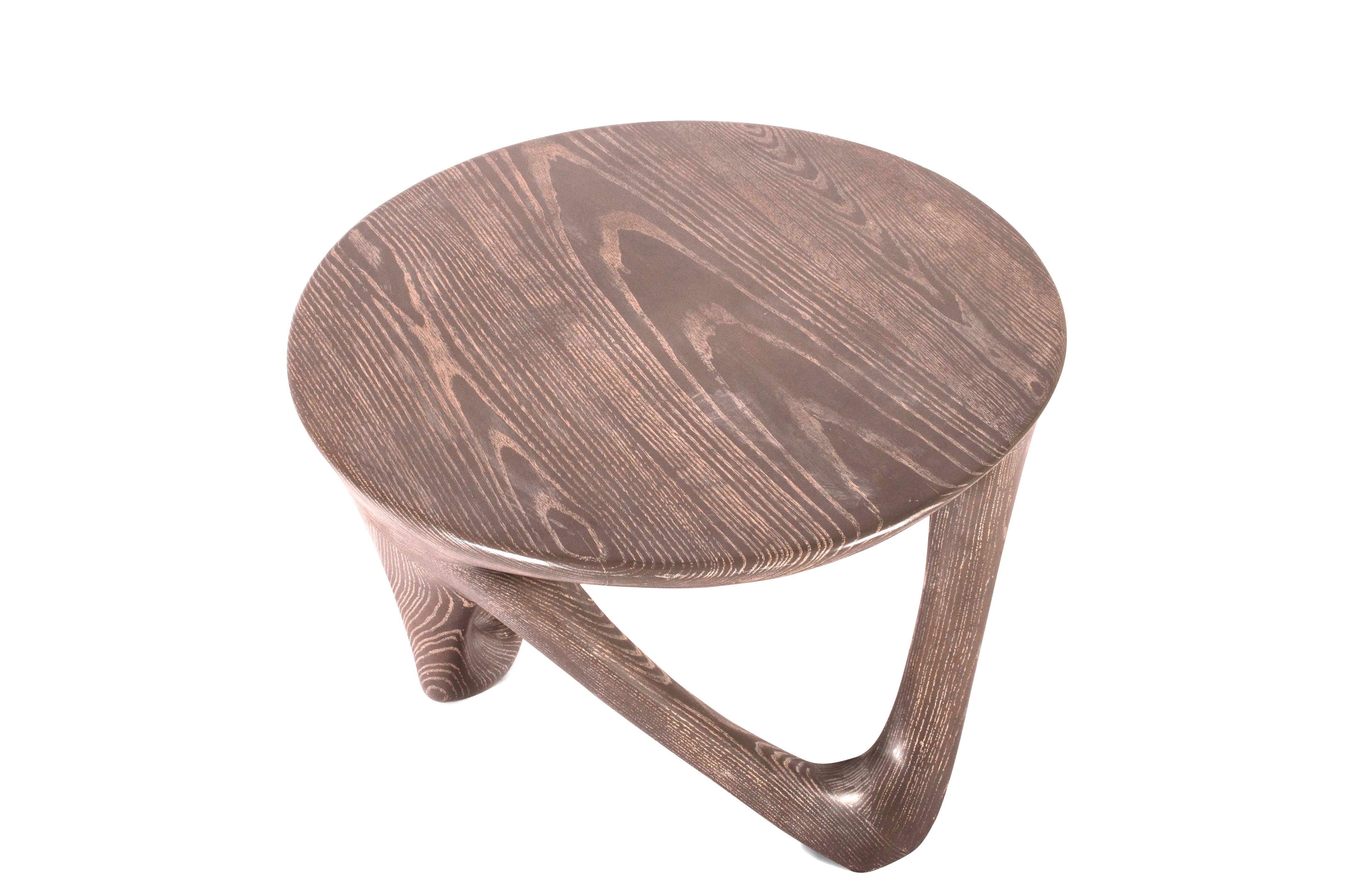Amorph Ya Modern Side Table in Mesa Stain on Solid Wood In New Condition For Sale In Los Angeles, CA