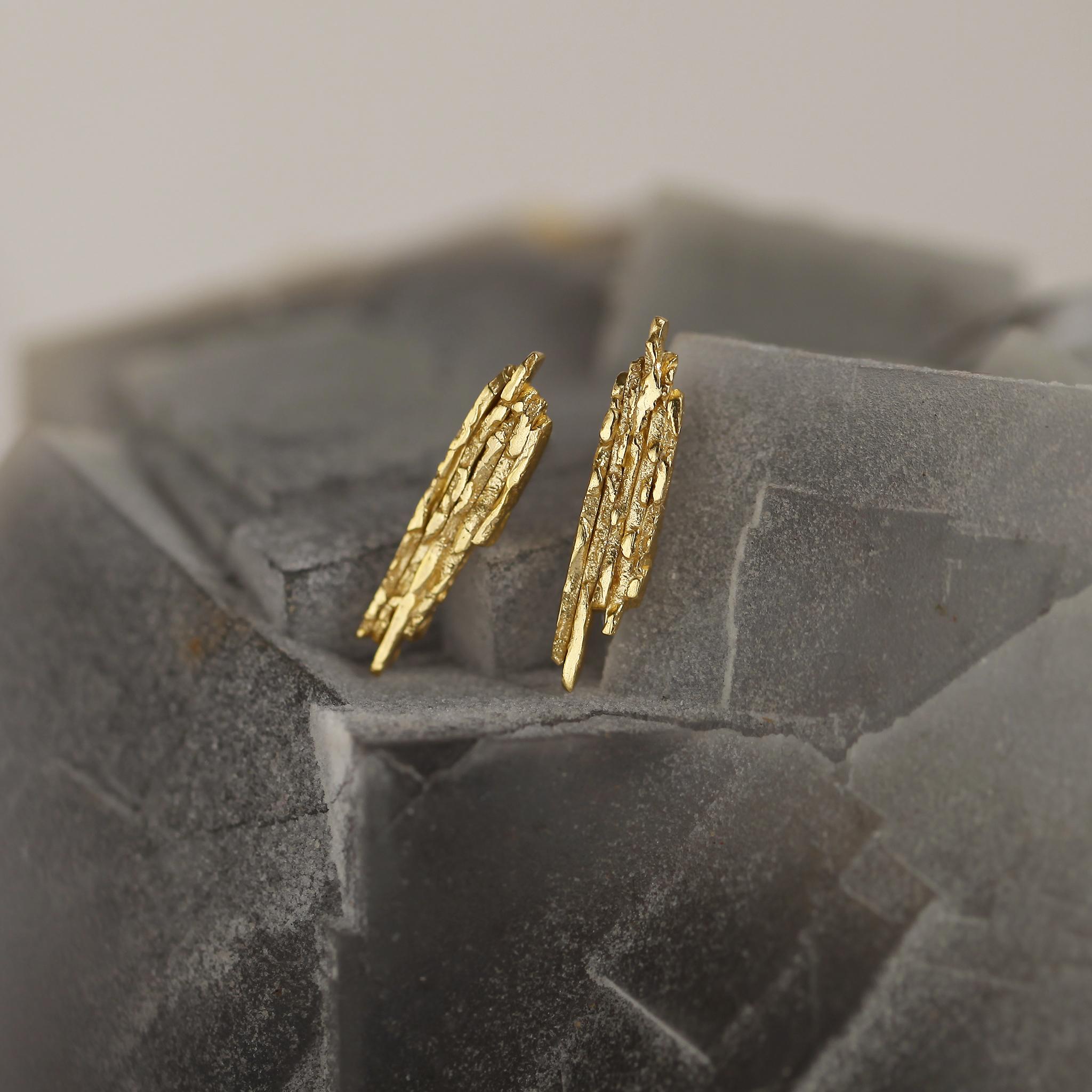 Modernista Orecchini pendenti modernisti in oro 18k - Agata Karwowska in vendita