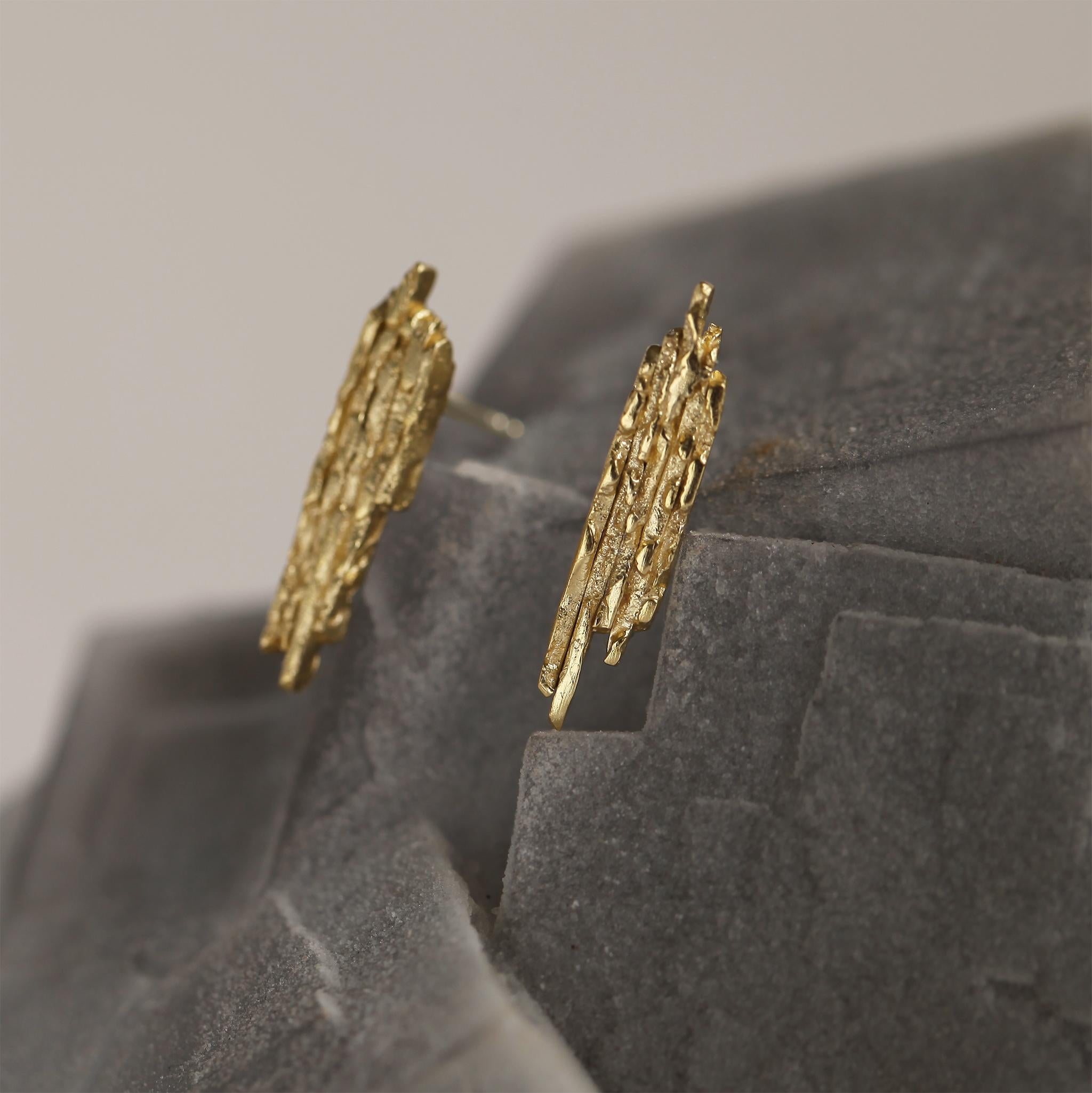 da uomo o donna Orecchini pendenti modernisti in oro 18k - Agata Karwowska in vendita