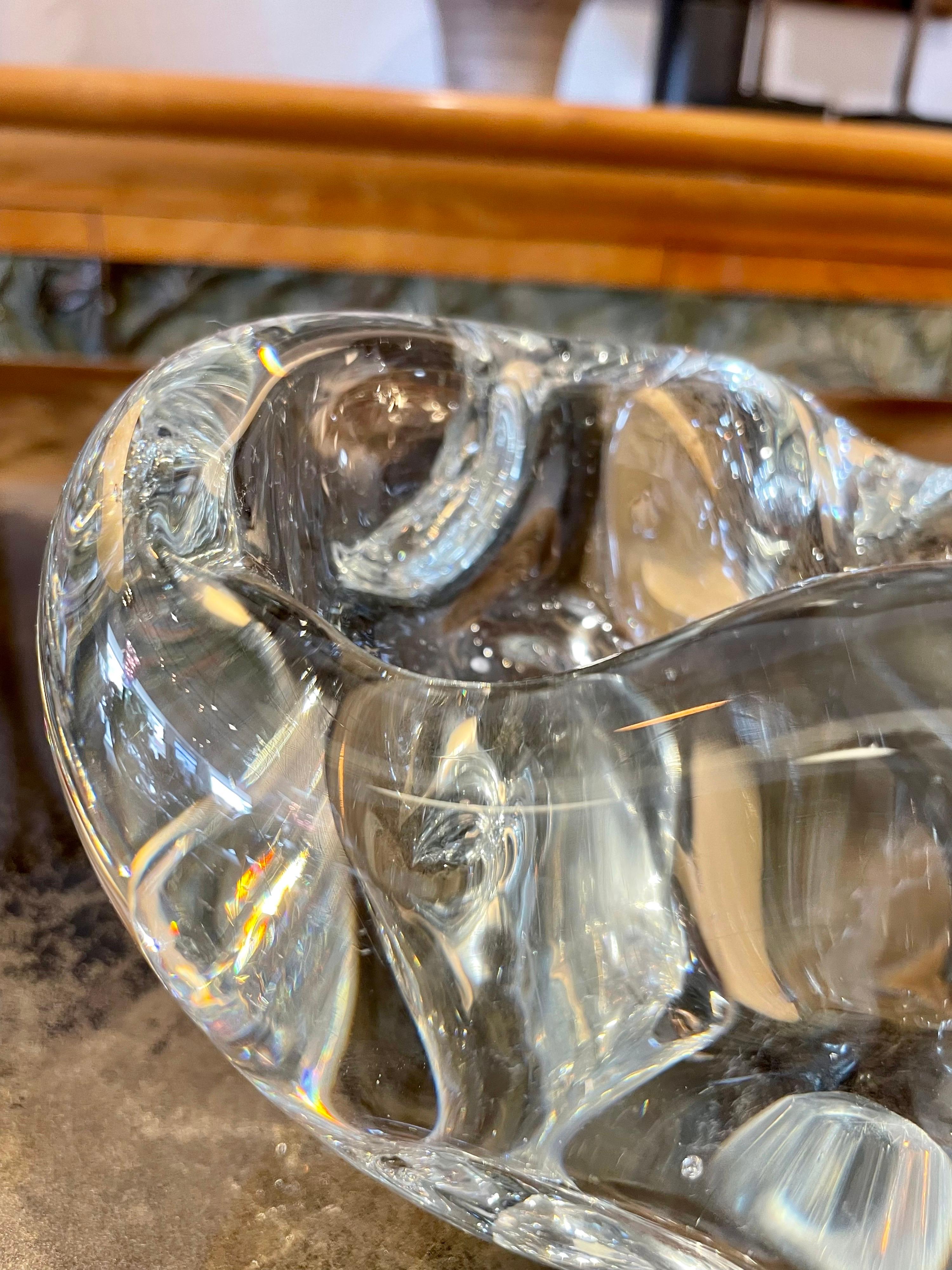 Amorphic Natural Hand Blown Glass Cachepot / Bowl In Excellent Condition In East Hampton, NY