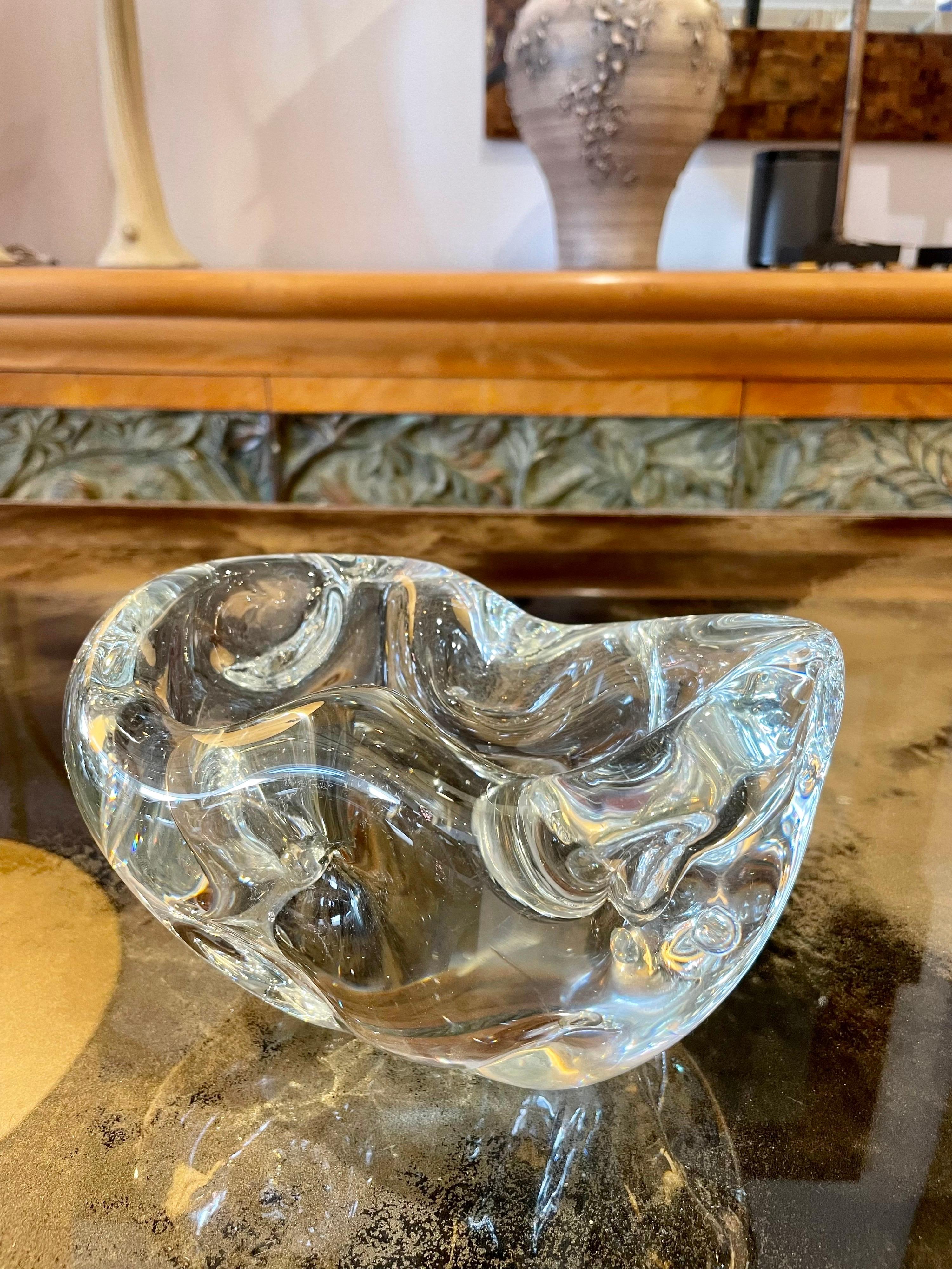 Murano Glass Amorphic Natural Hand Blown Glass Cachepot / Bowl