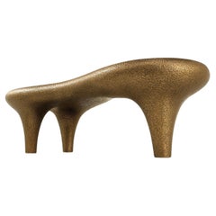 Amorphous Hand Sculpted Coffee Table In Metallic Volcano Finish