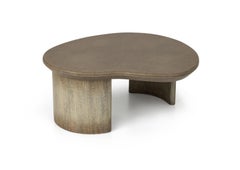 Coffee Table, Lacquered Wood in Handmade Textured Finish, Amorphous