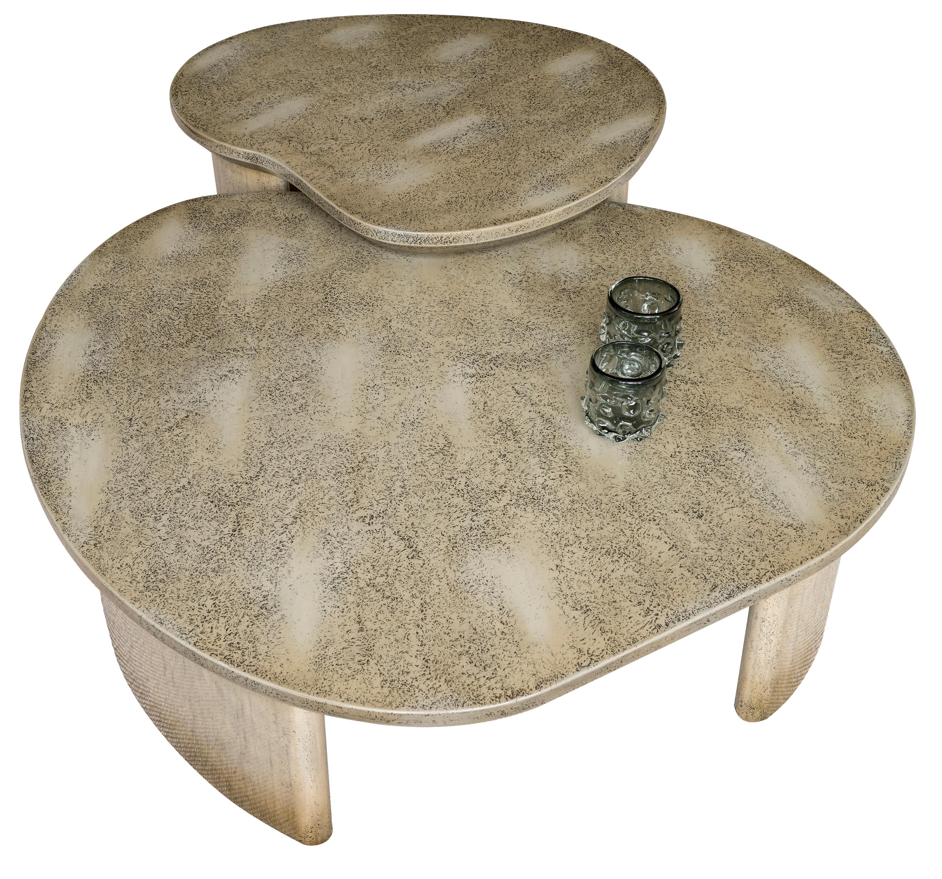 Coffee Table, Lacquered Wood in Handmade Textured Finish, Amorphous  In New Condition For Sale In Maçka-İstanbul, 34