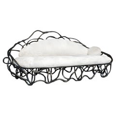 Amorphous Sculptural Outdoor Sofa In Dark Concrete Finish