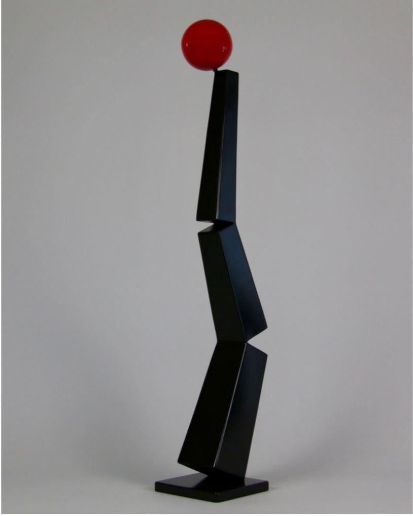 Amos Robinson Abstract Sculpture - Circle, Red, Black, Steel, Balance, Outdoor, Indoor, Sculpture