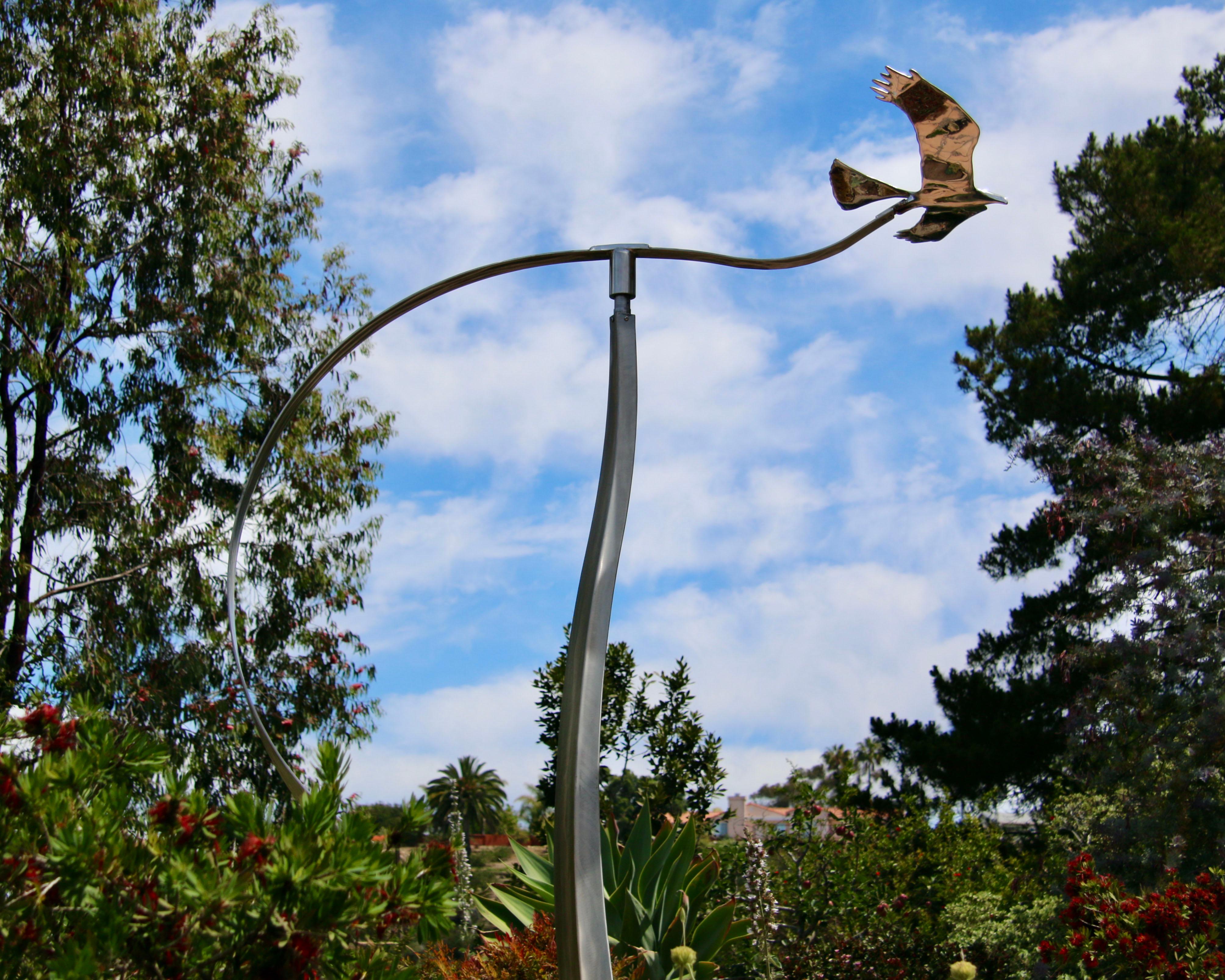 Eagle Soaring - kinetic, contemporary, figurative, stainless steel sculpture For Sale 1
