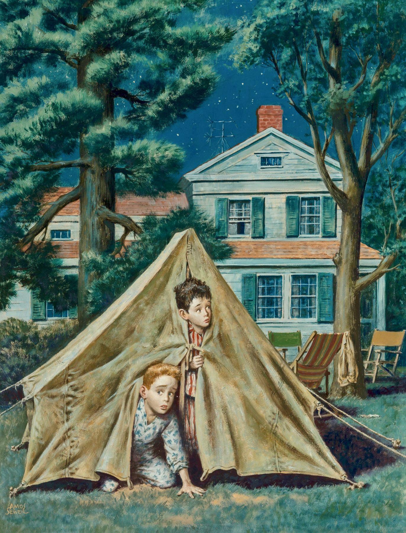Campers Backyard Campers, The Saturday Evening Post Cover