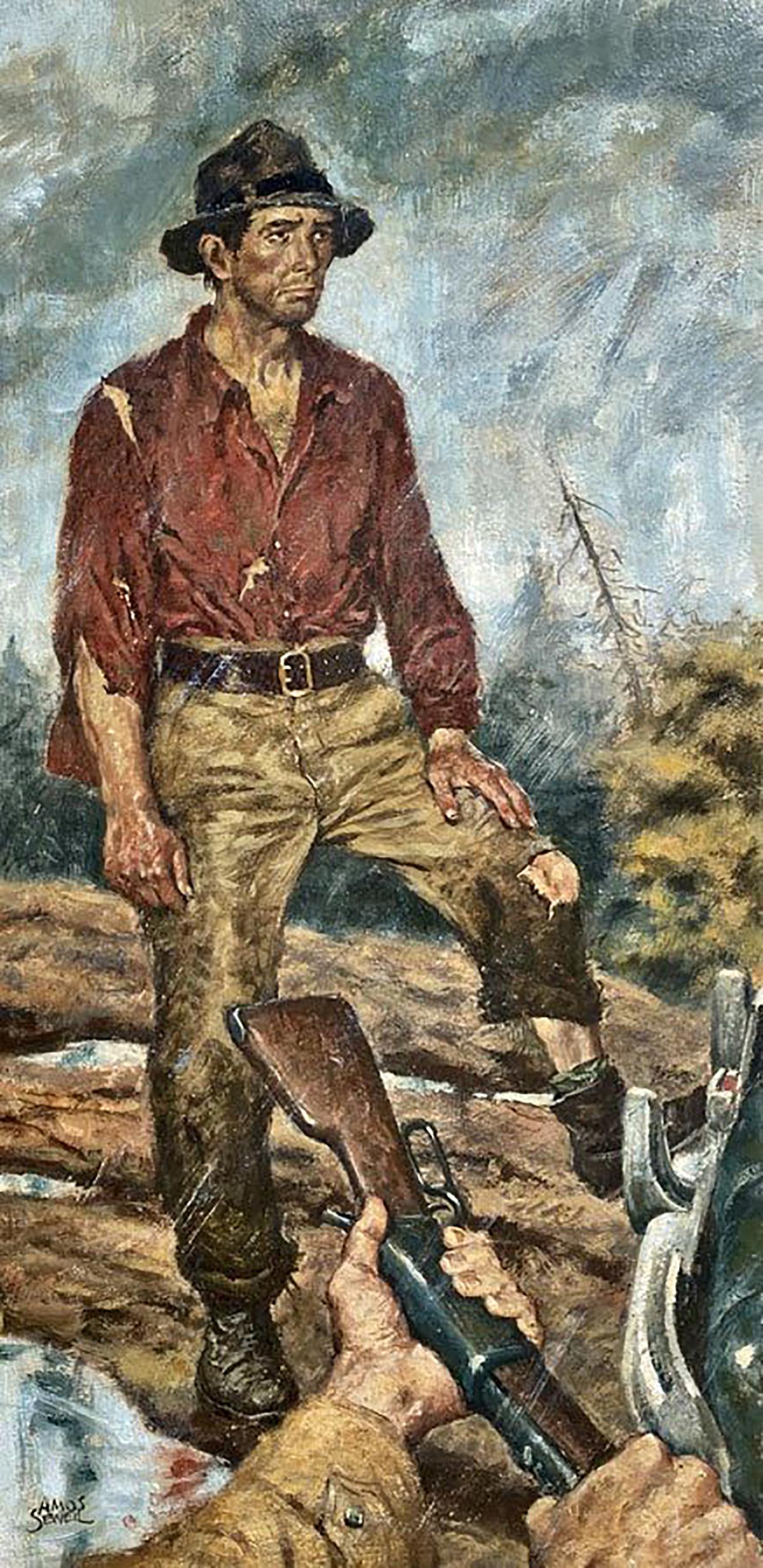 Figurative Painting Amos Sewell - Le chasseur et la chasseur