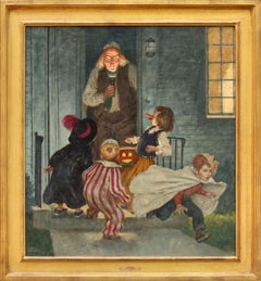Tricking Trick-or-Treaters, Halloween Cover for The Saturday Evening Post
