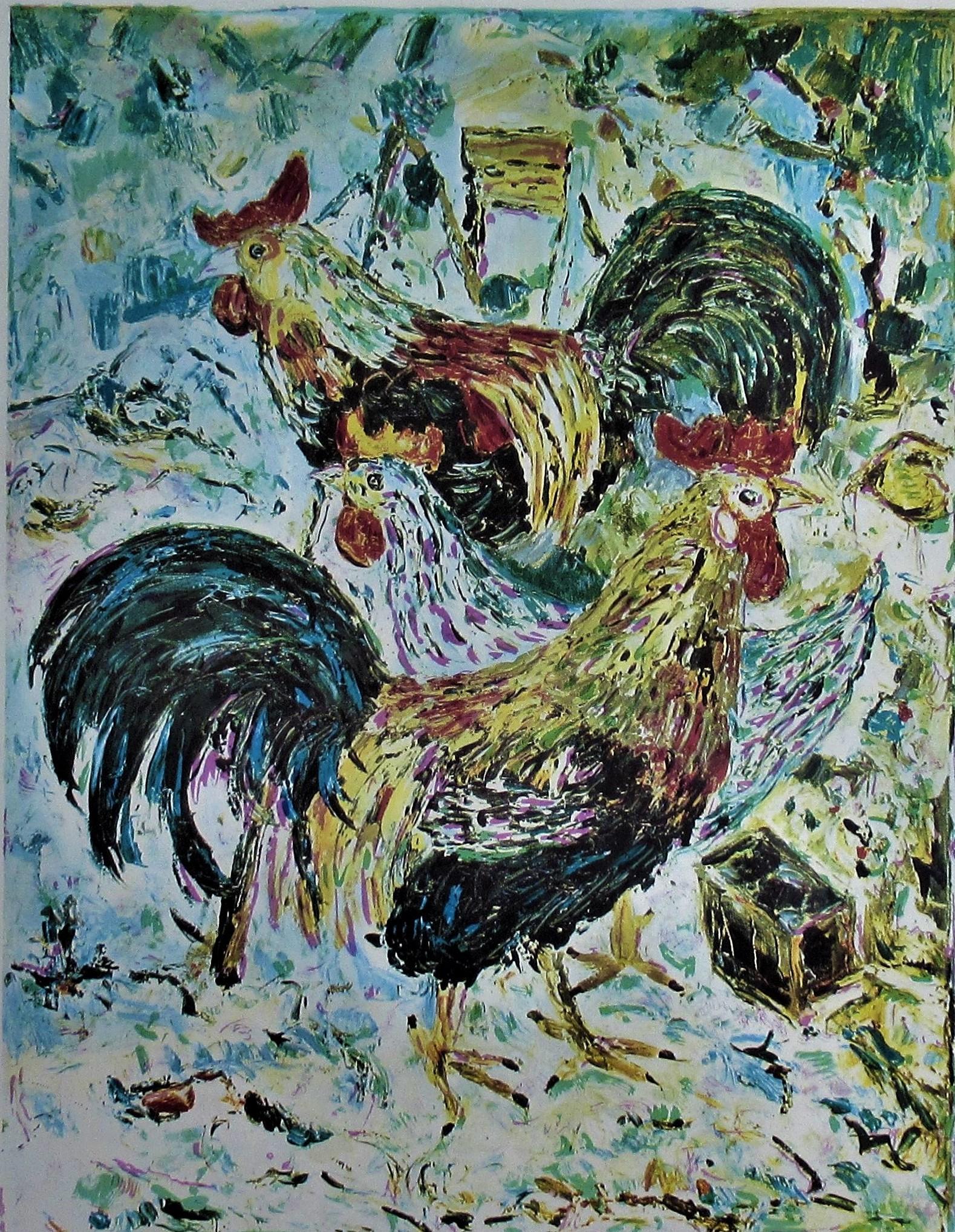 Roosters - Print by Amos Yaskil