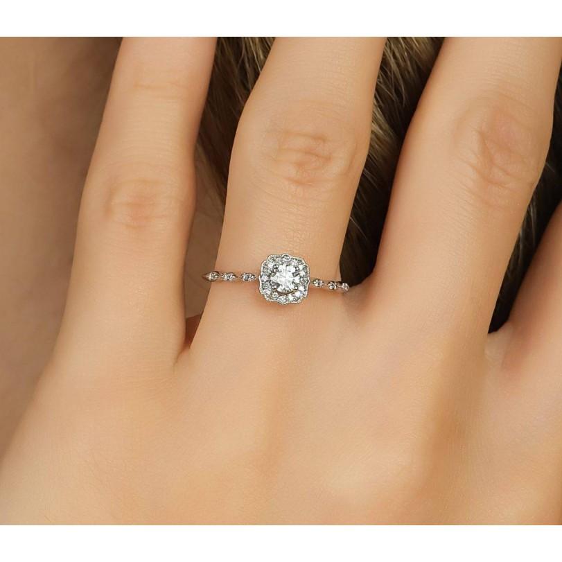 0.34ct Vintage Inspired Diamond Engagement Ring For Sale 1