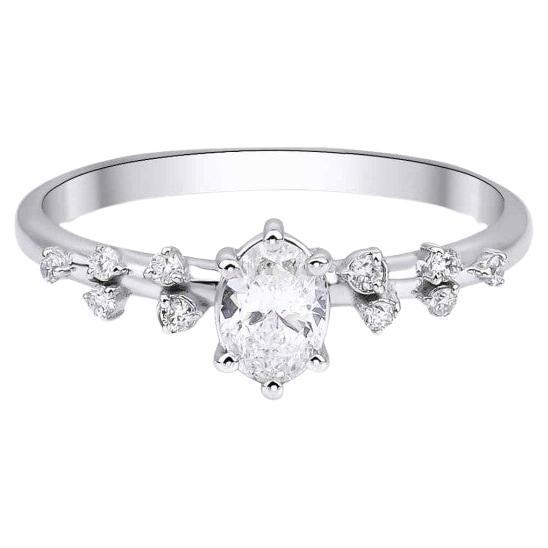 0.38ct Oval Diamond Engagement Ring