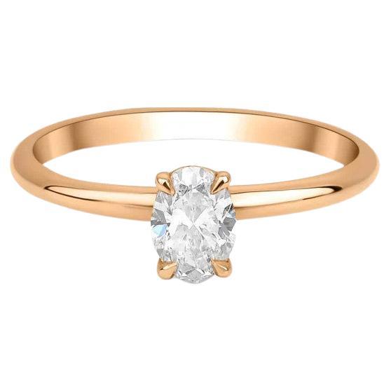 0.52ct Oval Diamond Solitaire Ring For Sale