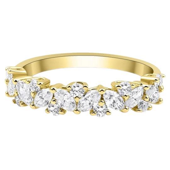 0.64ct Marqusise Cut Diamond Wedding Band For Sale