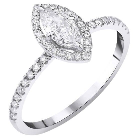 0.80 Marquise Diamond Engagement Ring For Sale