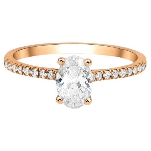 0.81ct Oval Diamond Solitaire Ring For Sale