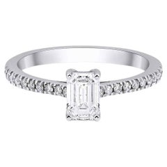 0.90ct Emerald Cut Diamond Engagement Ring