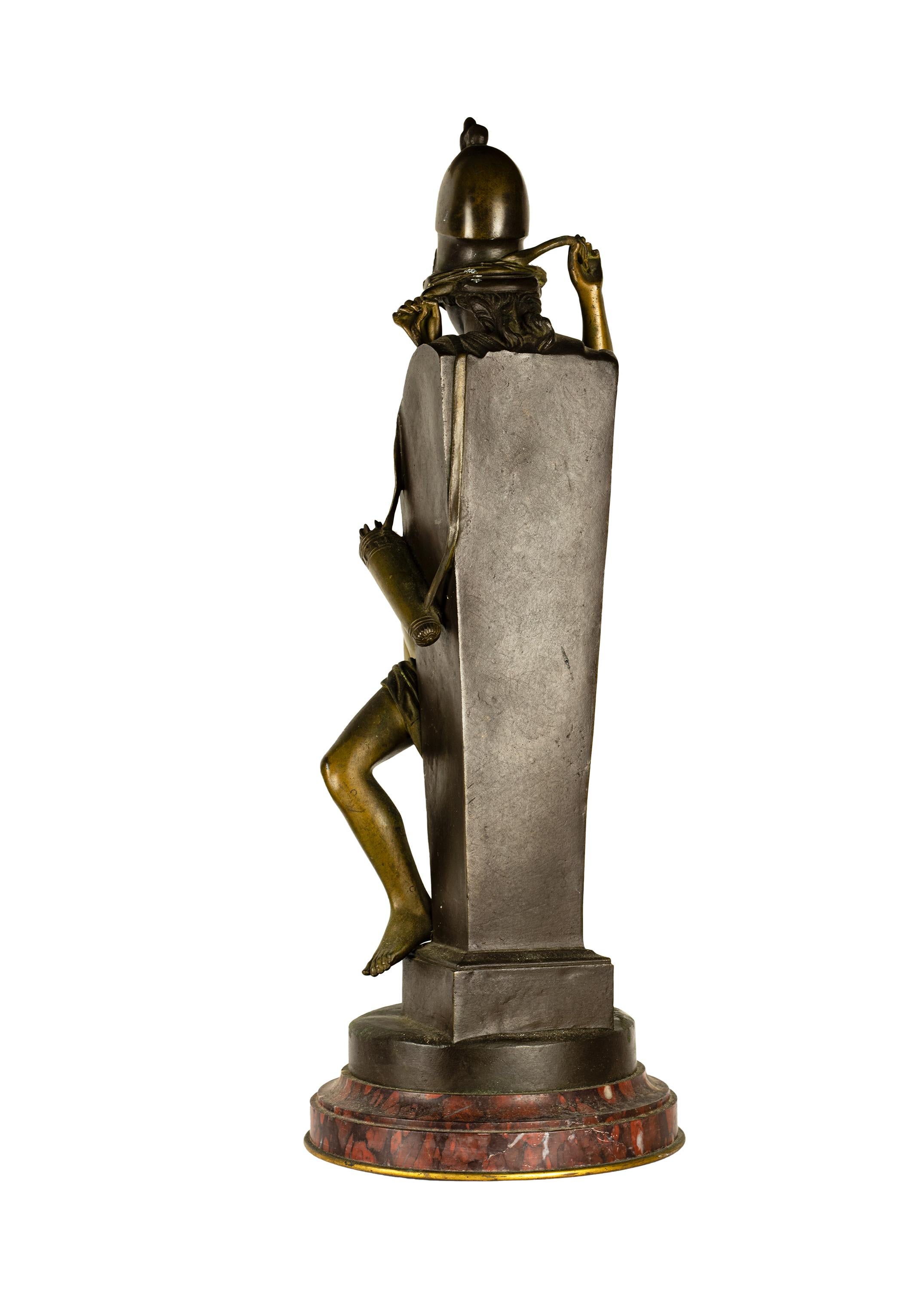 This patinated bronze sculpture titled Amour Captif is a powerful reinterpretation of love's paradoxes, created by celebrated French sculptor Félix Sanzel. 
Signed F. Sanzel on the base, the work bears the inscription: 
