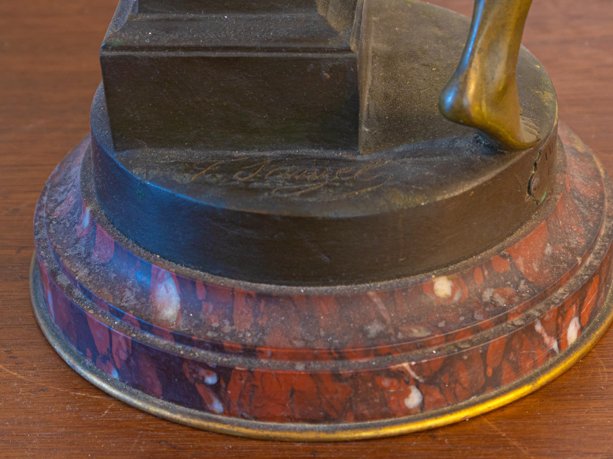 XIX secolo Statua di bronzo Amour Captif di Félix Sanzel, XX secolo in vendita