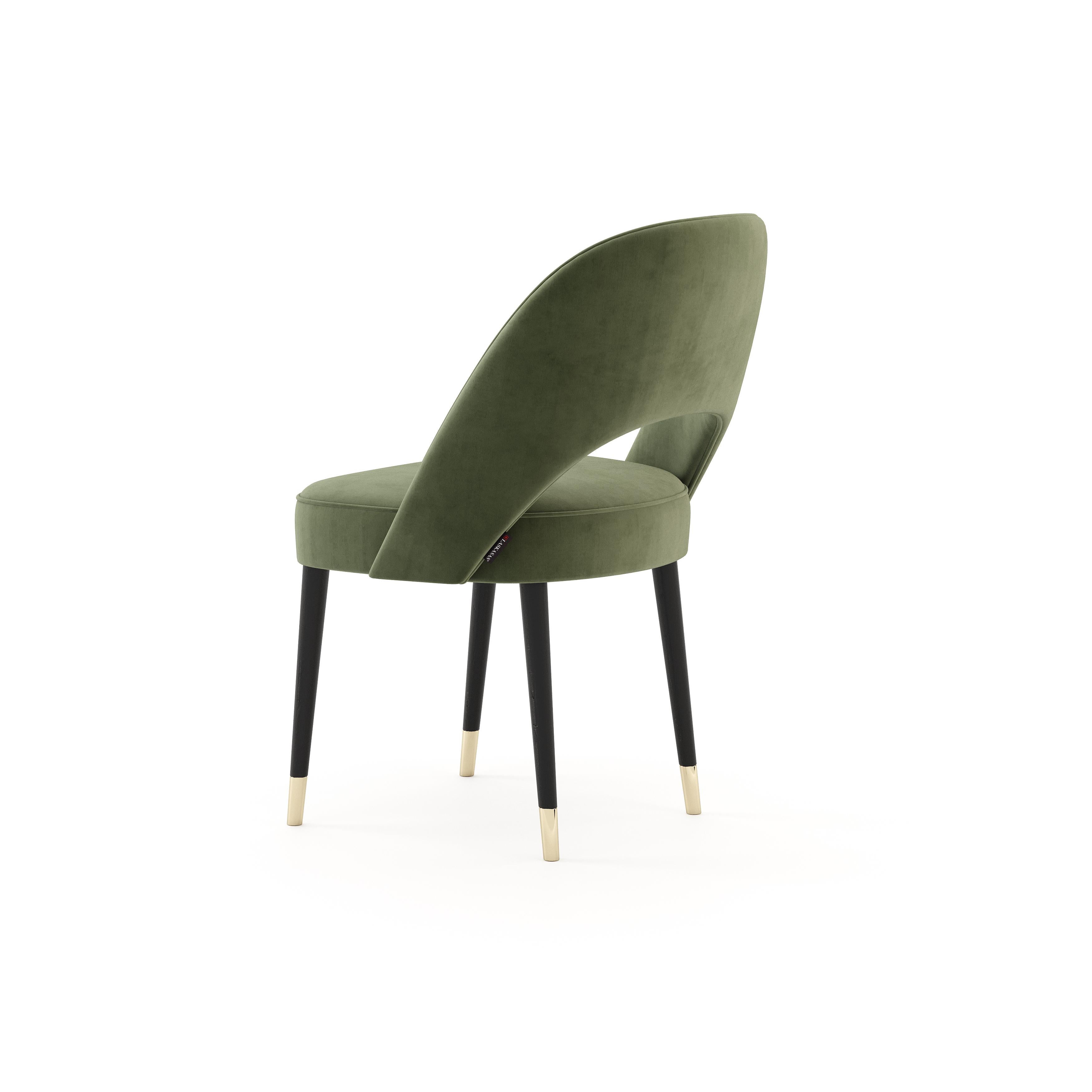 Modern Contemporary upholstered dining chair by Laskasas (made to order)  For Sale