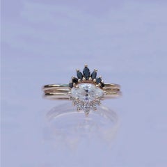 Amour Crown Ring in 14K Gold & Black Diamonds by Anastassia Sel Jewelry