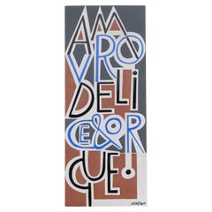 Retro Amour, Délice, Orgue by Roger Capron, Glazed Ceramic Wall Plaque, Vallauris