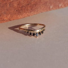 Amour Halo Wedding Ring in 14K Gold & Black Diamonds by Anastassia Sel Jewelry