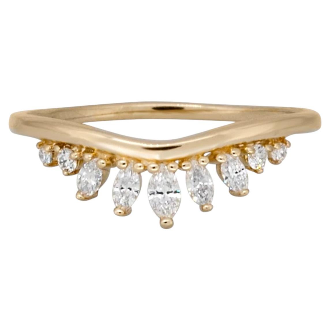 Amour Halo Wedding Ring in 14K Gold & Diamonds by Anastassia Sel Jewelry For Sale