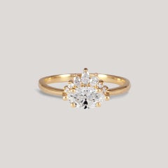 Amour Marquise Cut Diamond Engagement Ring in 14K Gold by Anastassia Sel Jewelry