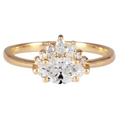Amour Marquise Cut Diamond Engagement Ring in 14K Gold by Anastassia Sel Jewelry