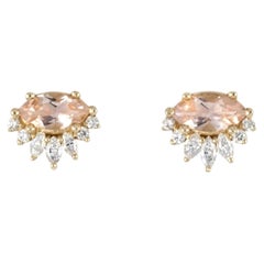 Orecchini Amour con Morganite e diamanti in oro 14K di Anastassia Sel Jewelry