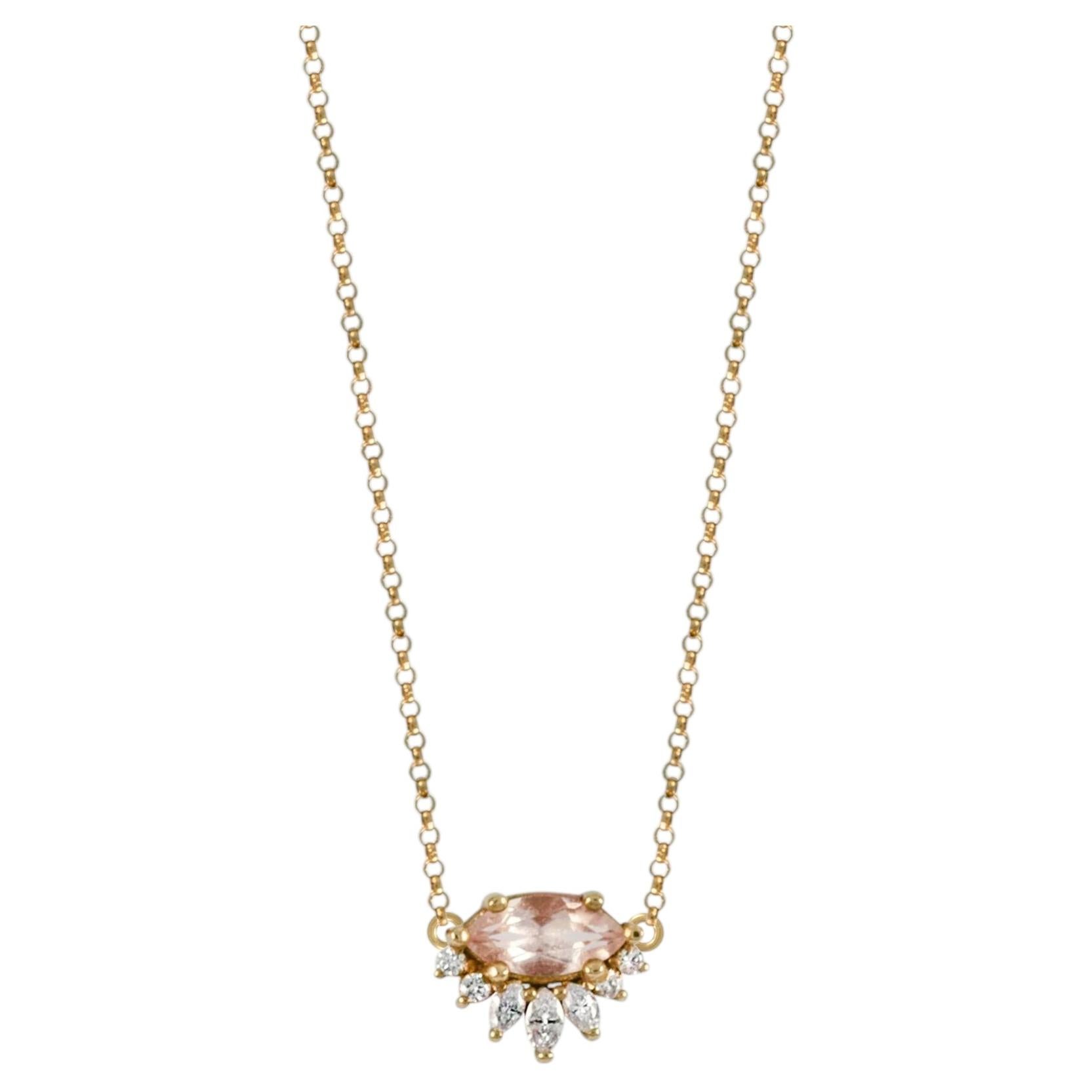 Collana Amour Morganite e Diamanti in oro 14K di Anastassia Sel Jewelry