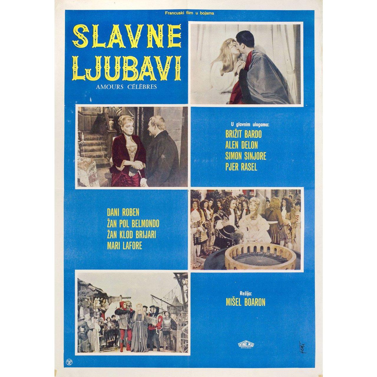 European Amours Celebres 1961 Yugoslav B2 Poster For Sale