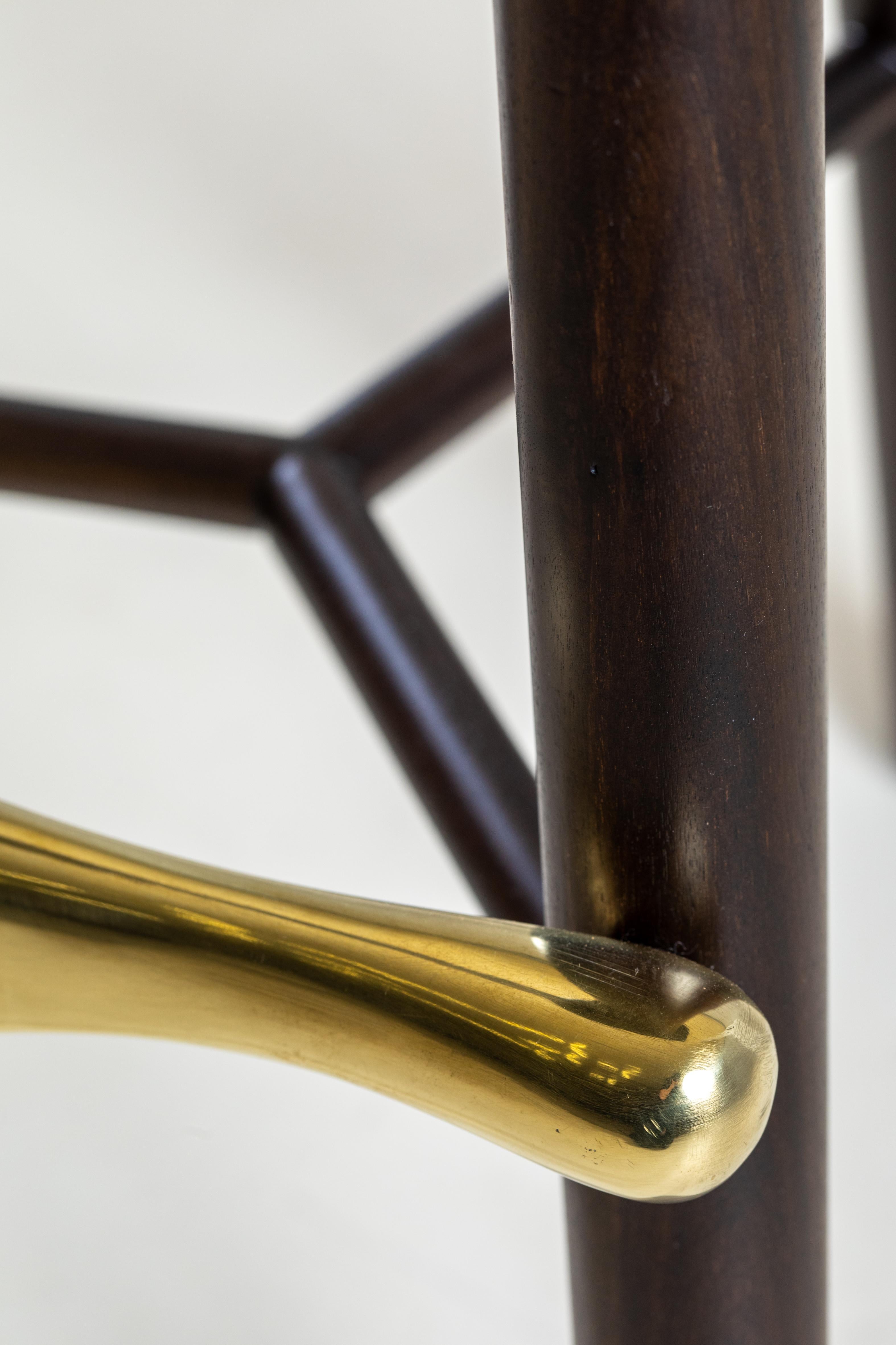 Other Amparo Braúna and Bronze Tall Stool by Alva Design For Sale