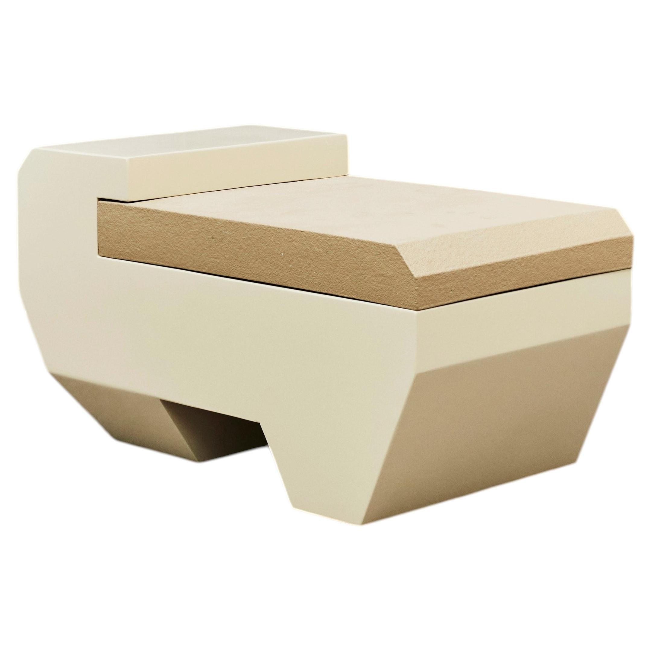 AMPHIBIOUS Pouf in Sand, Architectural Designer Seating, Made in Denmark For Sale