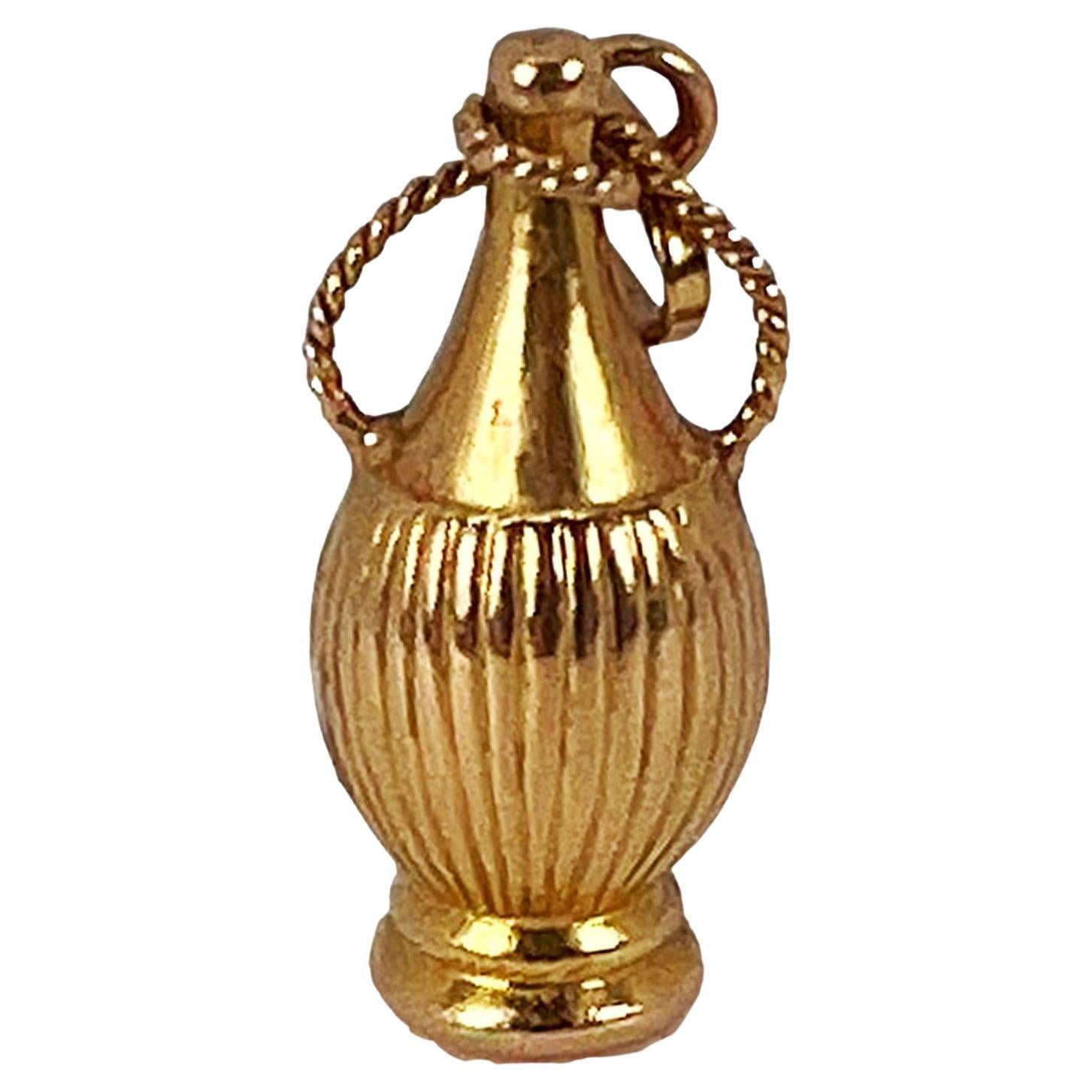 Amphora 18K Yellow Gold Charm Pendant For Sale