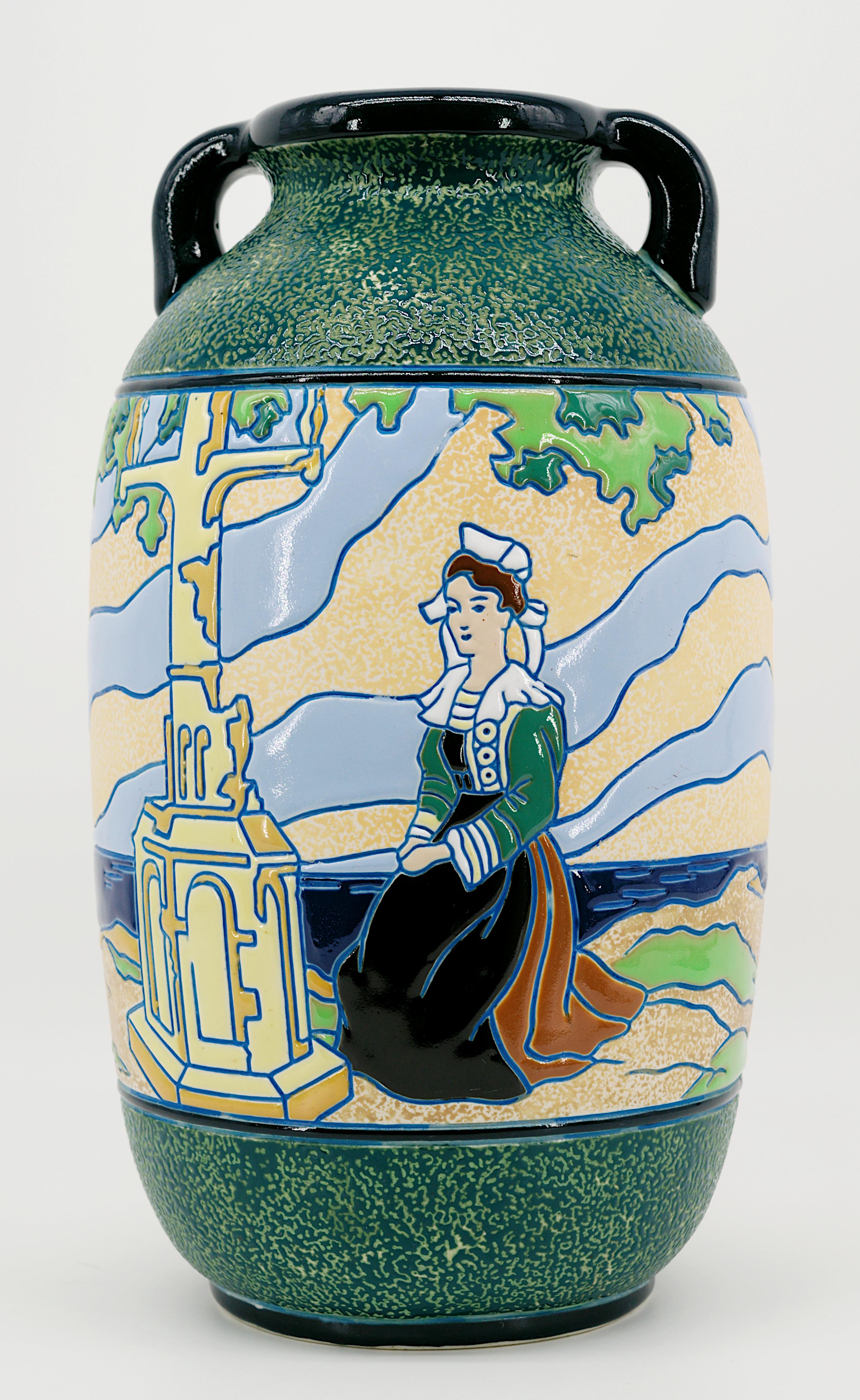 AMPHORA, vase Art déco en grès, fin des années 1920 en vente 1