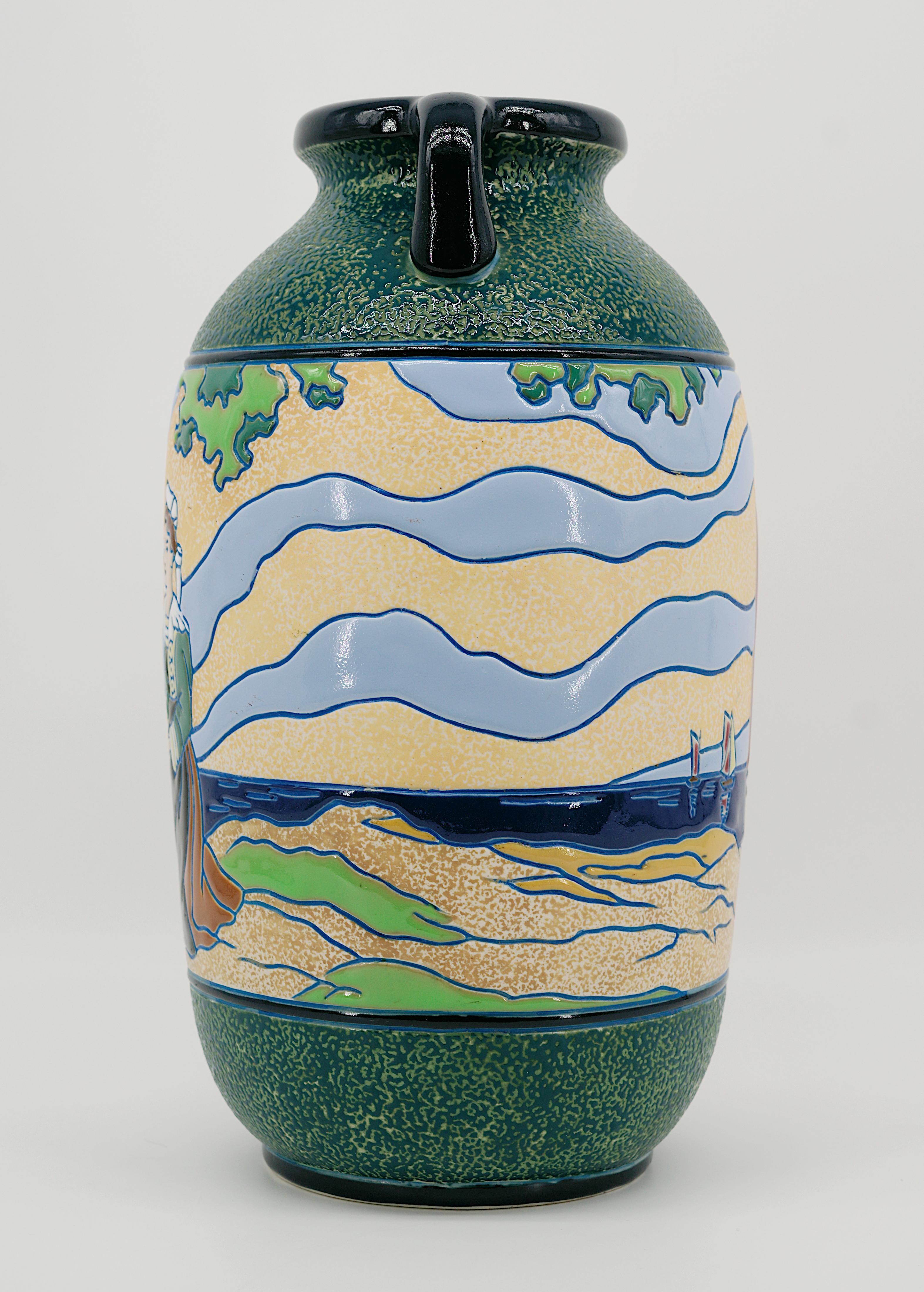 AMPHORA Art Deco Stoneware Vase, Late 1920s 2