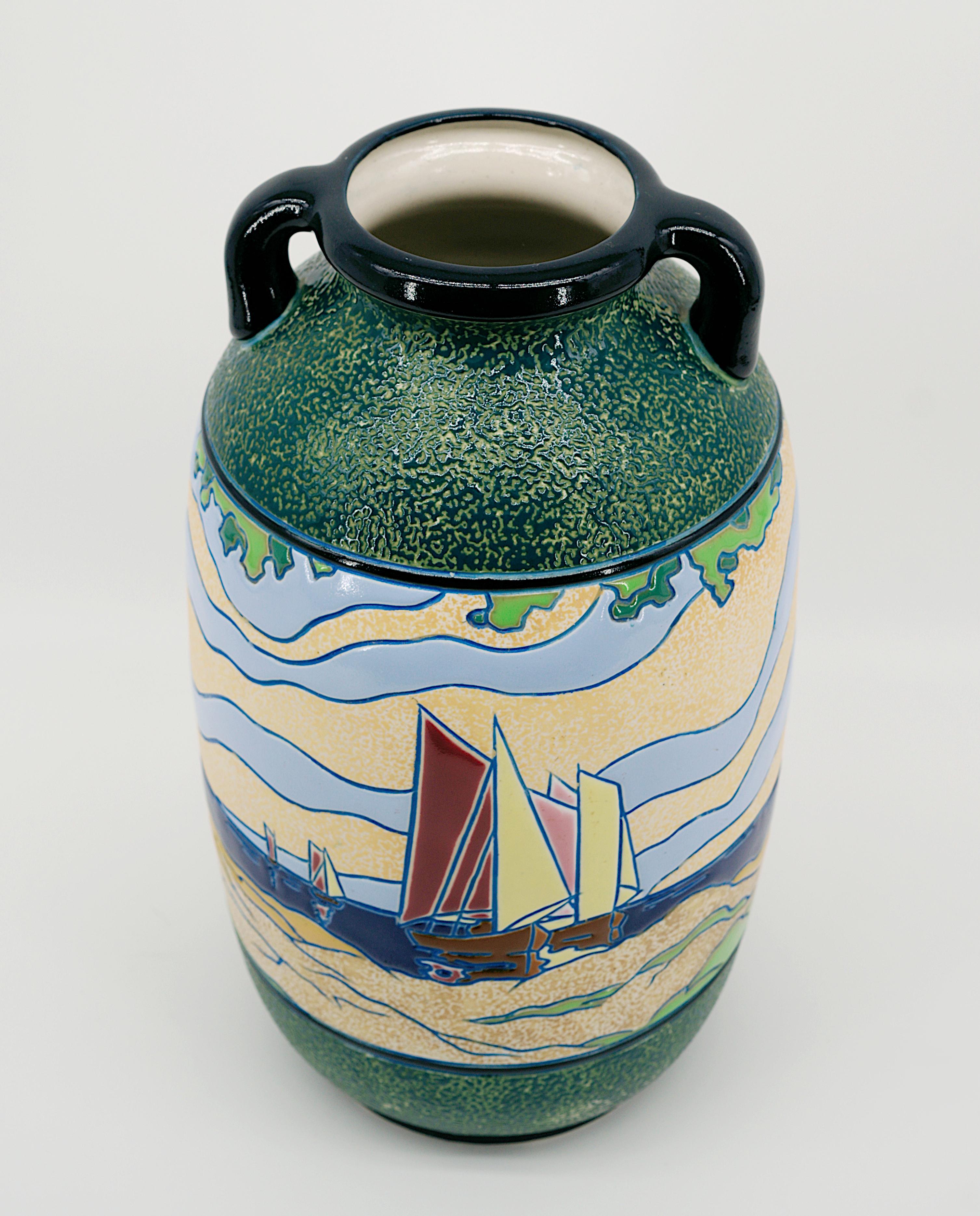 AMPHORA Art Deco Stoneware Vase, Late 1920s 3