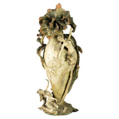 Amphora Art Nouveau figural ceramic vase by Karl Ens Volkstedt