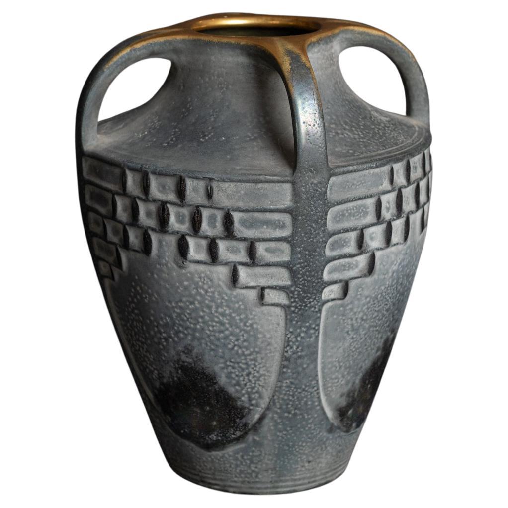 Vase Art nouveau Amphora avec arbres stylisés de Paul Dachsel pour Kunstkeramik