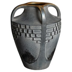 Jugendstilvase "Amphora" mittylisierten Bäumen von Paul Dachsel für Kunstkeramik