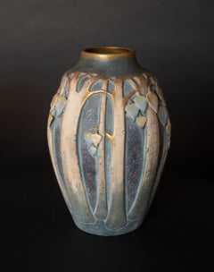 Amphora Art Nouveau Vase with Leafy Tree Motif by Paul Dachsel for Kunstkeramik