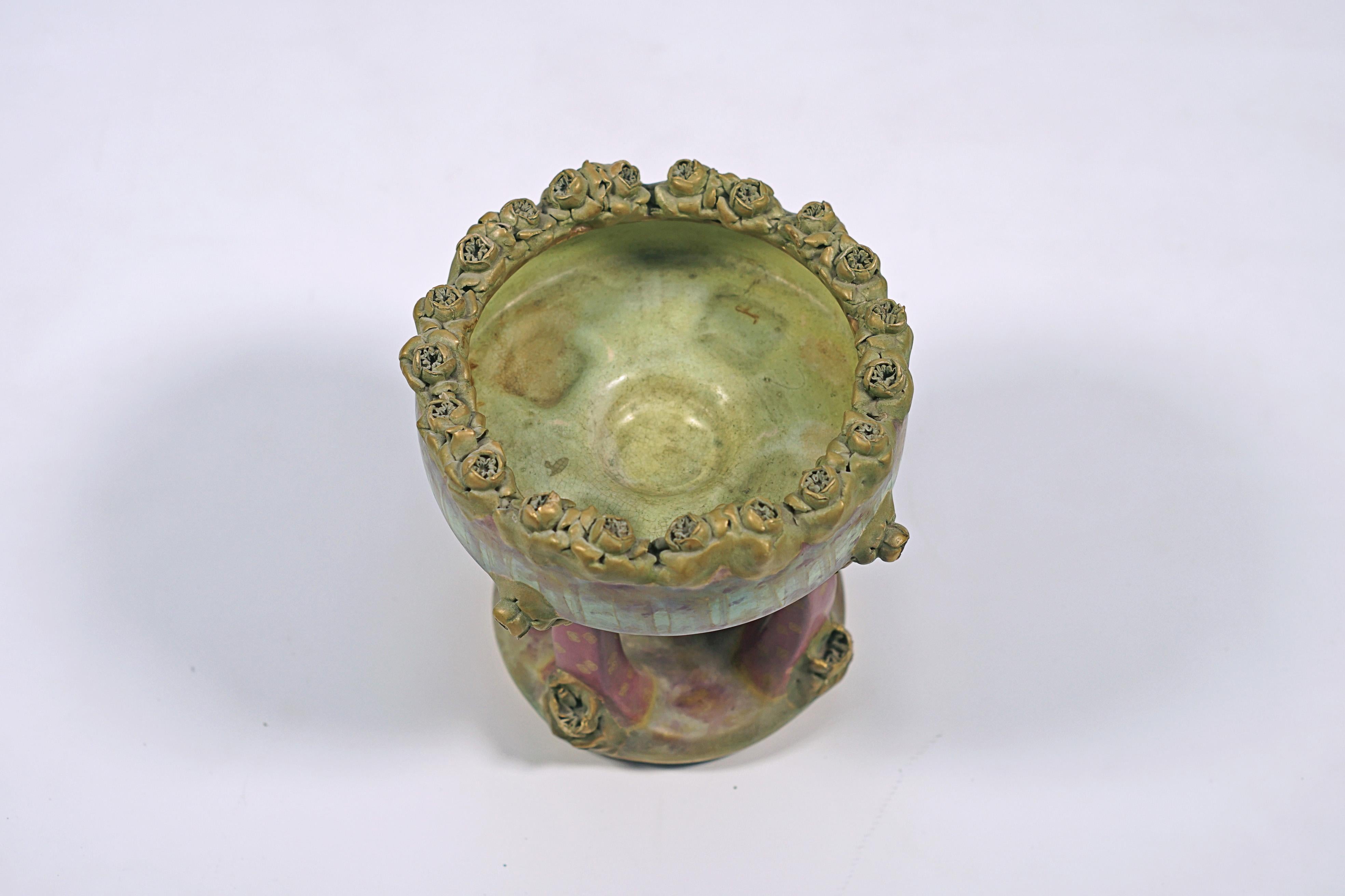 Art Nouveau AMPHORA ceramic fruit bowl For Sale