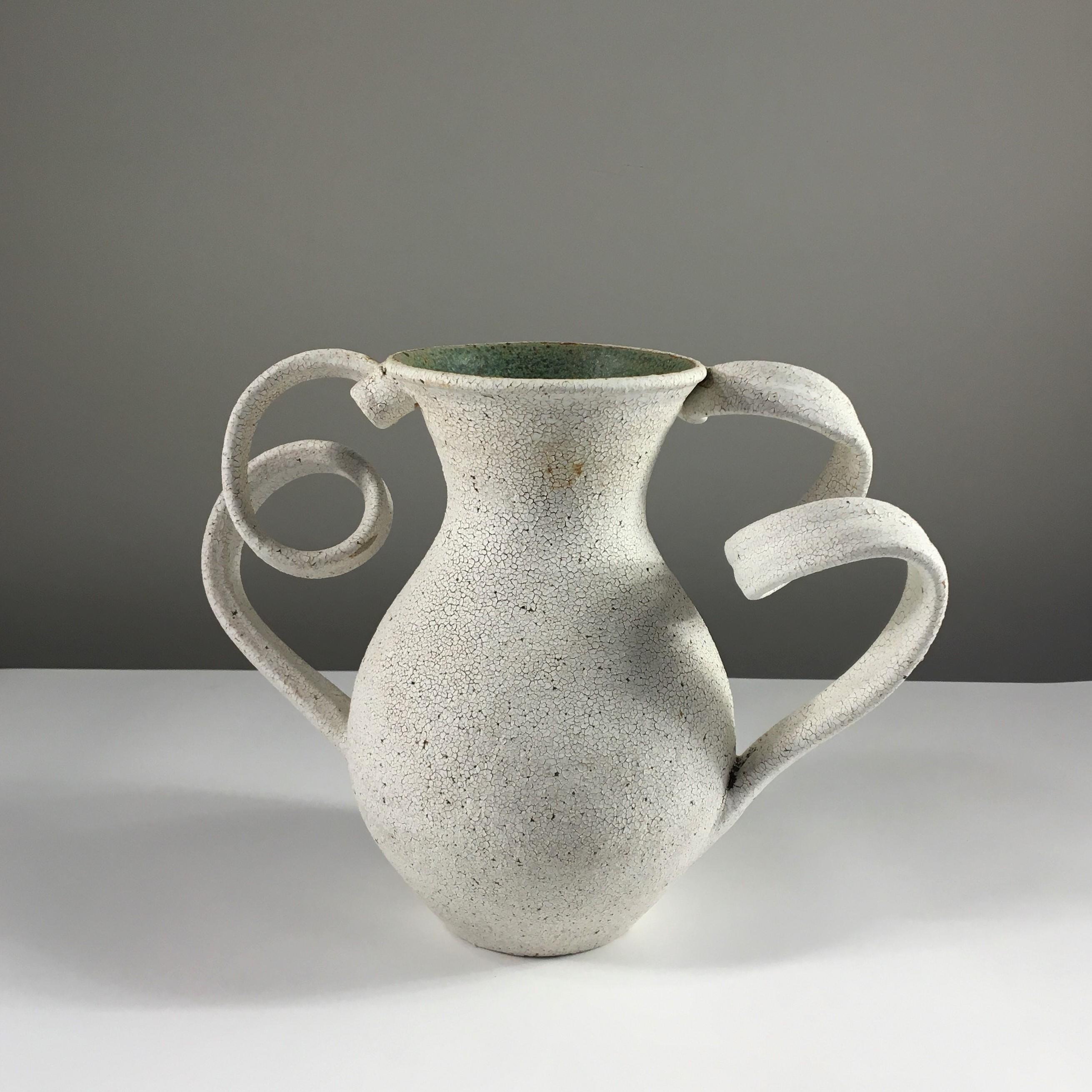 Organic Modern Amphora Ceramic Vase with Wide Opening by Yumiko Kuga For Sale