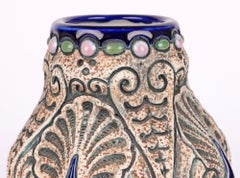 Vaso in ceramica d'arte anfora ceco art déco gioiellato