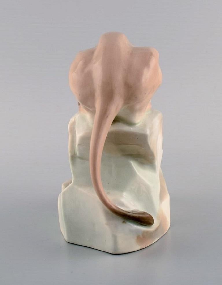 Amphora, Czechoslovakia, Hand-Painted Art Deco Porcelain Figurine of a Lion For Sale 1