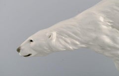 Amphora, Czechoslovakia, Large Art Deco Porcelain Figurine of Polar Bear