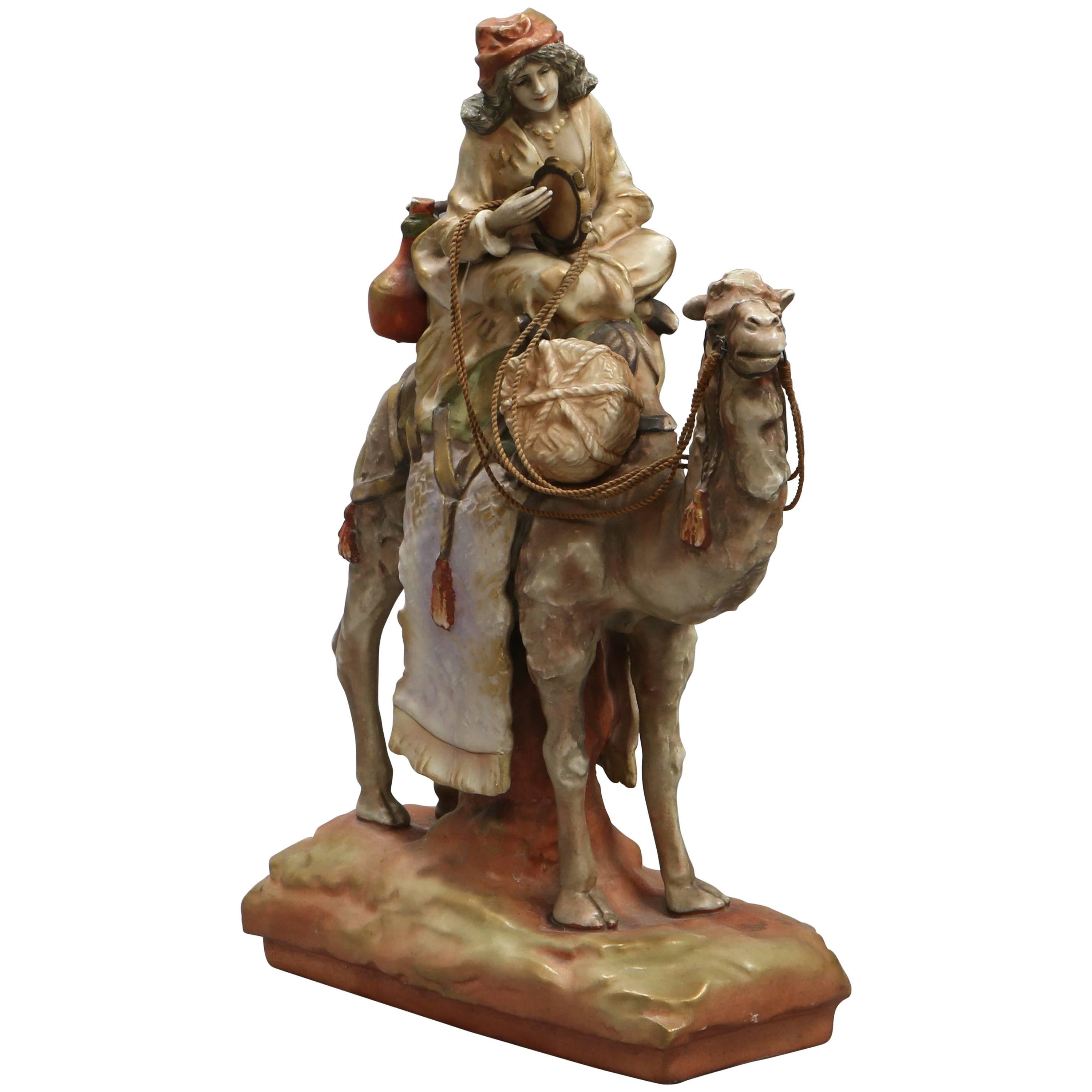 Amphora Figure with a Tambourine, Riessner, Stellmacher & Kessel For Sale